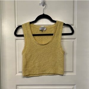 Yellow Textured Crop Top